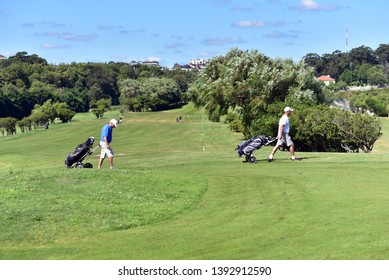 SANTANDER - SPAIN / 08.14.2018: Amateur Golf Players In Matalenas Golf Club, Santander, Spain