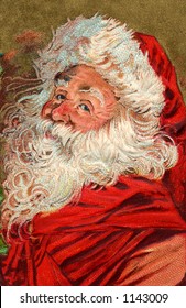 Santa's Greeting - a vintage greeting card illustration (circa 1910)