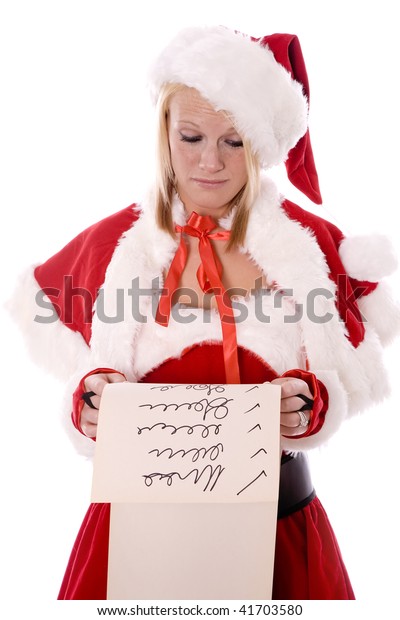 Santas Helper Looking Naughty Nice List Stock Photo Edit Now 41703580