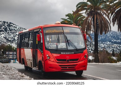 Santiago, Chile -  July 2022: A Transantiago, Or Red Metropolitana De Movilidad, Bus In Santiago