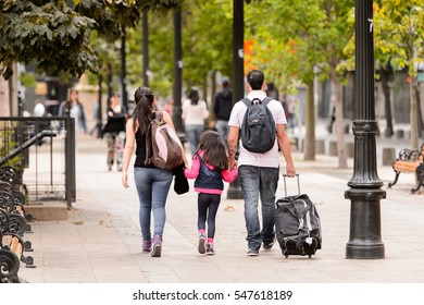 SANTIAGO, CHILE - NOV 1, 2014:  Unidentified Chilean People In Santiago. Chilean People Are Mainly Of Mixed Spanish And Indigenous Descent