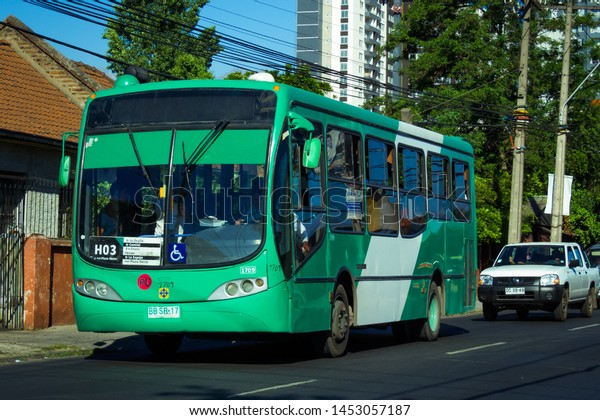 SANTIAGO, CHILE - NOVEMBER 2014: A\
Santiago public Transport Transantiago bus in La\
Cisterna