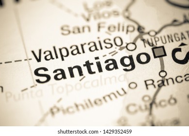 Santiago. Chile On A Map