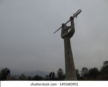 Santiago De Chile, Chile, 31 De Agosto De 2019. The Victory Monument Of Chacabuco Is A Monument That Commemorates The Battle Of Chacabuco, 2 Which Was Affected On February 12, 1817.