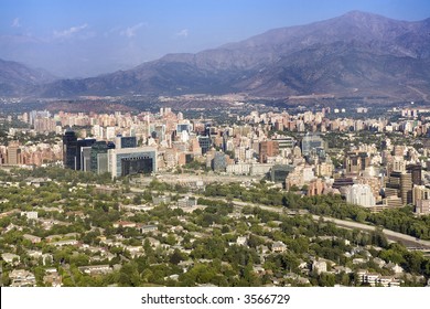 Santiago De Chile From San Cristobal Hill