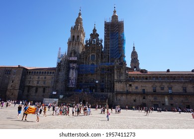 Santiago De Compostela, Spain. 22-08-2016. The Santiago De Compostela Archcathedral Basilica. Under Restoration. 