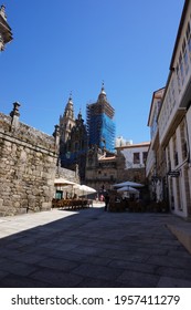 Santiago De Compostela, Spain. 22-08-2016. The Santiago De Compostela Archcathedral Basilica. Under Restoration. 