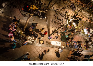 Santiago Market At Night From High Vantage Point