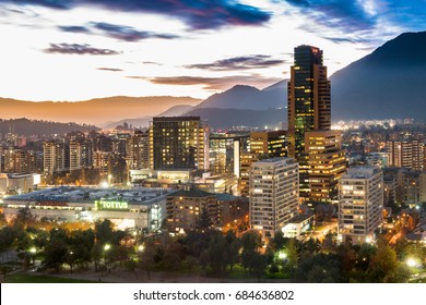 Santiago, Region Metropolitana, Chile - View Of Parque Arauco, A Shopping Mall In Las Condes District, With Shopping, Hotels And Premium Office Space.