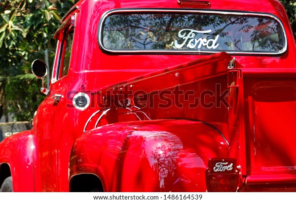 Santo 01012005 Old Ford Truck Exhibition Stock Photo Edit