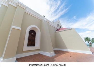 SANTO CERRO, LA VEGA/DOMINICAN REPUBLIC - JUNE 24, 2019: Lateral view of Las Mercedes catholic church located in Santo Cerro, La Vega, where the first battle between Spaniards and Indians took place.