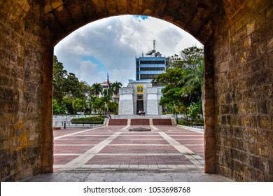 Santo Domingo, Dominican Republic. Entrance door of The Altar of the Homeland. Houses the remains of the founding fathers of the Dominican Republic: Duarte, Sanchez and Mella. Altar de la Patria.