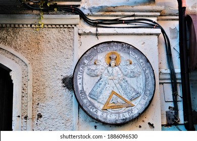 Santo On Wall In Vigan, Ilocos