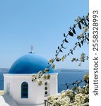 Santorini Dome on sunny. day