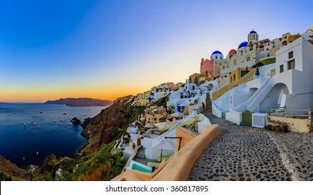 Santorini, Greece - Oia At Sunset 