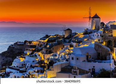 Santorini, Greece - Oia At Sunset
