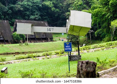 Santos Dumont/Minas Gerais/Brazil- MAR 07 2011: Partial View Of The Replica Of The 14 Bis Plane Produced By GE Celma