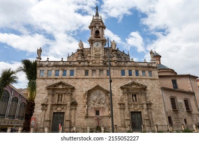 Santos Juanes or Sant Joan del Mercat catholic church in Valencia, Spain on a sunny spring day. - Shutterstock ID 2155052227