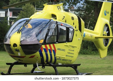 Santpoort Noord, The Netherlands - July 28th 2020: Air Medical Services In The Netherlands