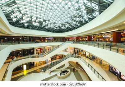 SANYA / ISLAND HAINAN / CHINA - JUNE 06, 2015: Inside Building Of CDF Mall, The World Largest Duty Free Shopping Center In Hainan China