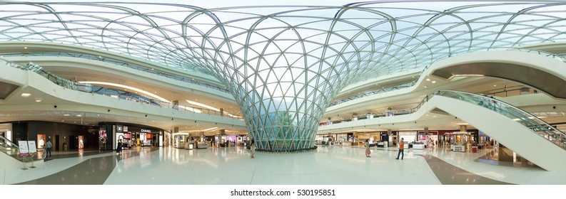 SANYA / ISLAND HAINAN / CHINA - JUNE 06, 2015: Inside Building Of CDF Mall, The World Largest Duty Free Shopping Center In Hainan China