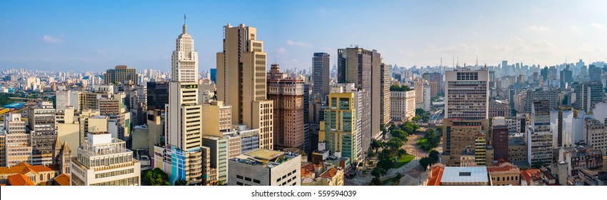 Sao Paulo Aerial Skyline - Brazil