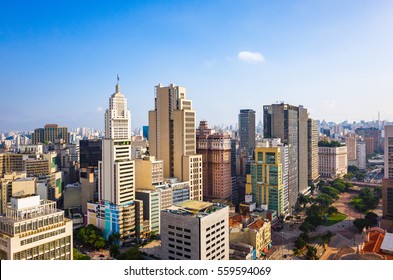 Sao Paulo Aerial Skyline - Brazil