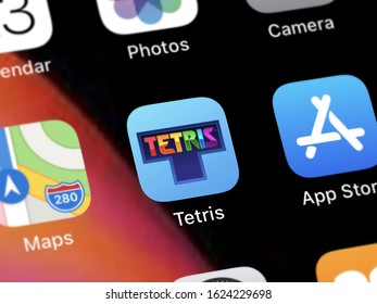 Sao Paulo, Brazil - January 23, 2020: Close-up Of The N3twork Mobile App Tetris® Icon On An IPhone