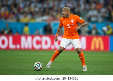 SAO PAULO, BRAZIL - July 9, 2014: Nigel De Jong During The World Cup Semi-finals Game Between Netherlands And Argentina At Arena Corinthians