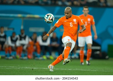 SAO PAULO, BRAZIL - July 9, 2014: Nigel De Jong During The World Cup Semi-finals Game Between Netherlands And Argentina At Arena Corinthians