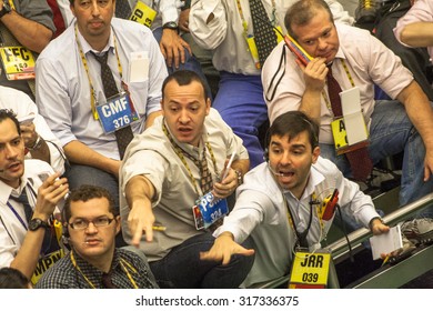 Sao Paulo, Brazil, June 19, 2004. BM&F, Commodities Exchange Futures,  Stock Brokers Trading In Sao Paulo, Brazil