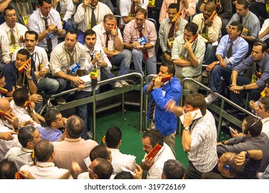 Sao Paulo, Brazil, June 19, 2004. BM&F, Commodities Exchange Futures,  Stock Brokers Trading In Sao Paulo, Brazil