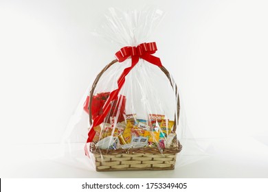 Sao Paulo, Sao Paulo / Brazil - May 09 2020:  Gift Basket With Breakfast Products.