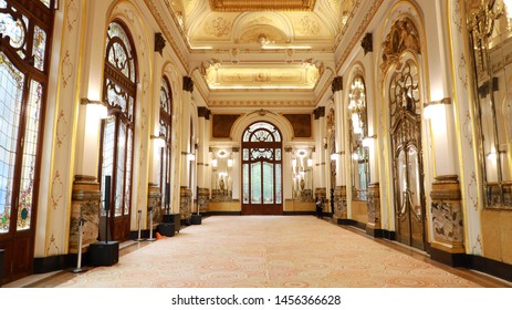 SAO PAULO, BRAZIL - MAY 15, 2019: Inside Of Municipal Theatre Of São Paulo, Brazil