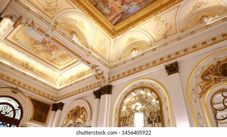 SAO PAULO, BRAZIL - MAY 15, 2019: Inside Of Municipal Theatre Of São Paulo, Brazil