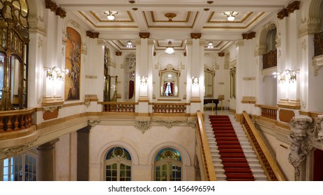 SAO PAULO, BRAZIL - MAY 15, 2019: Inside Of Municipal Theatre Of São Paulo, Brazil