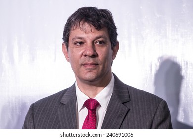 Sao Paulo, Brazil, November 07,2013: Fernando Haddad, Brazilian Politician, Mayor Of Sao Paulo In Press Conference