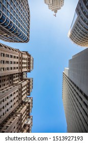 Sao Paulo City Center With Facade Of Old Buildings, Skyline Historical Landmark, Altino Arantes And Martinelli In Brazil