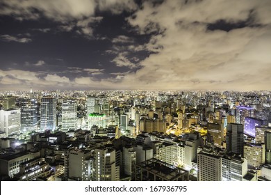 Sao Paulo City At Night, Brazil