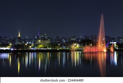 Sao Paulo City At Night, Brazil