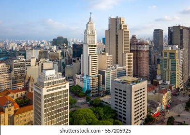 Sao Paulo Downtown Skyline Aerial View - Brazil