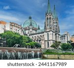 Sao Paulo Metropolitan Cathedral with beautiful landscaping environment in San Paulo, Brazil	
