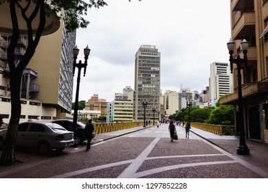 Sao Paulo, SP / Brazil - 01/25/2019: Tourists Walking On Viaduto Do Cha In The 465 Sao Paulos' Aniversary. 