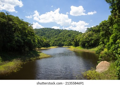 SAO PAULO, SP, BRAZIL - DECEMBER 26, 2021: Cantareira State Park Dam, Engordador nucleus.