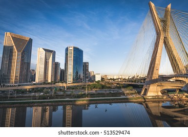 Sao Paulo's Landmark Estaiada Bridge - Brazil