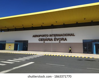 Sao Vicente, Cabo Verde - 02 04 2020: Cesaria Evora Airport In Cabo Verde