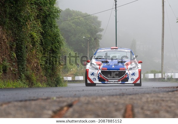 Sao Vicente; Madeira;\
Portugal - August 7; 2021: Rali Vinho da Madeira. This is Madeira’s\
biggest auto rally. It is part of the European Rally Trophy (ERT)\
championship.