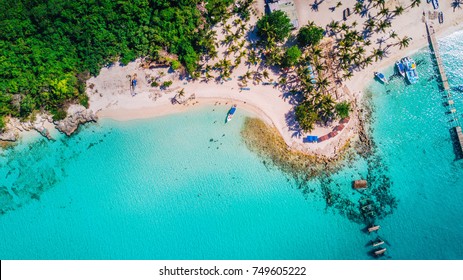 Saona Island In Dominican Republic Aerial Drone 