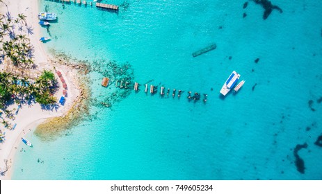 Saona Island In Dominican Republic Aerial Drone 