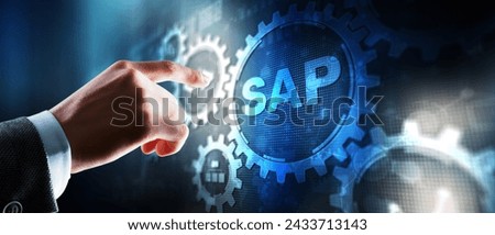 SAP System Software Automation concept. Technology, internet and networking concept on virtual screen